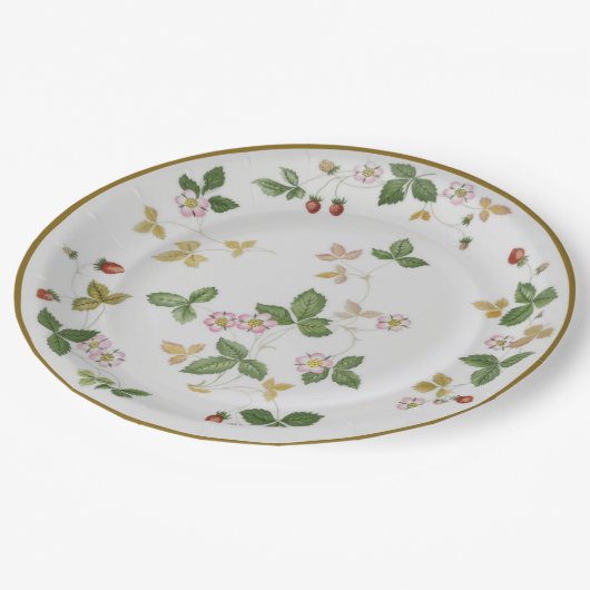 ヴィンテージのいちごパターンパーティーの紙皿 ペーパープレート (アングル)