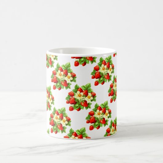 ヴィンテージのいちご コーヒーマグカップ (中央)