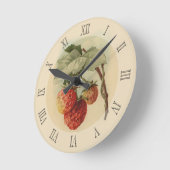 ヴィンテージのいちご ラウンド壁時計 (傾斜)