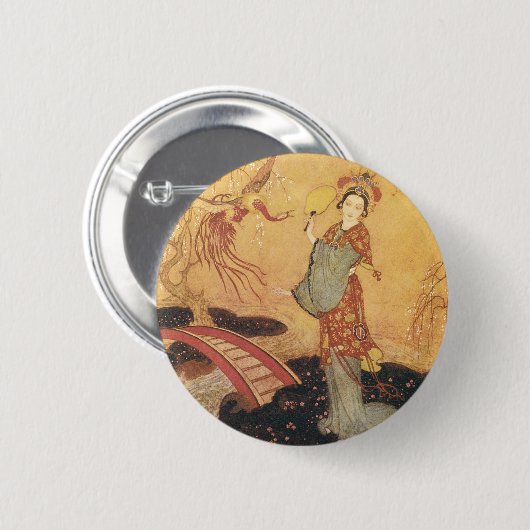 ヴィンテージのおとぎ話のプリンセスバドゥーラ、エドマンド・デュラック 缶バッジ (正面&裏面)