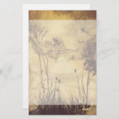 ヴィンテージのおとぎ話、Rackham著妖精の綱渡り 便箋 (正面/裏面)