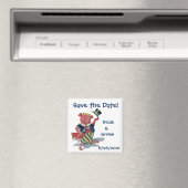 ヴィンテージのおもしろいでかわいい踊りのブタは、日付を救います! マグネット (インサイチュ (食洗機))