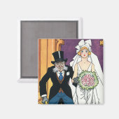 ヴィンテージのおもしろいな結婚式、ロマンス5月12月 マグネット (正面/裏面)