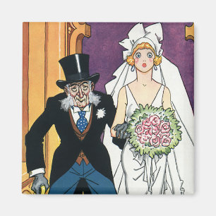 ヴィンテージのおもしろいな結婚式、ロマンス5月12月 マグネット