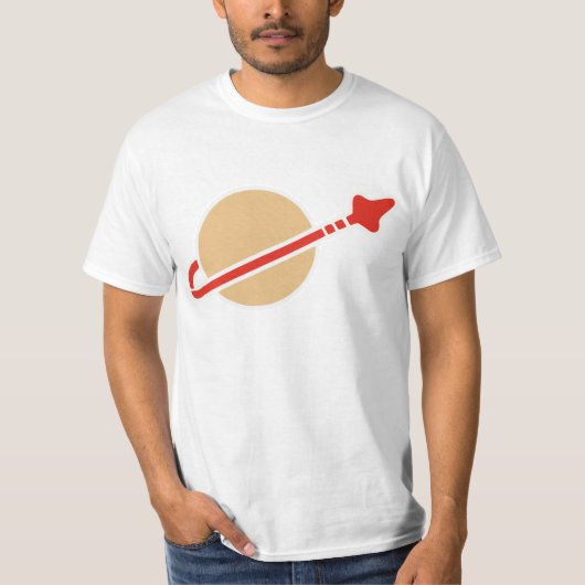 ヴィンテージのおもちゃの煉瓦宇宙の宇宙飛行士の記号 Tシャツ (正面)