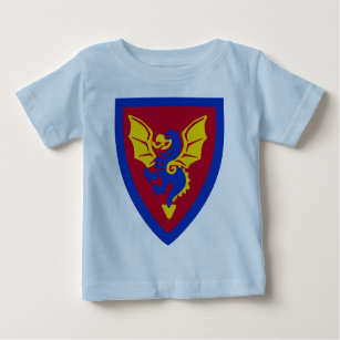 ヴィンテージのおもちゃの煉瓦騎士盾のロゴ ベビーTシャツ