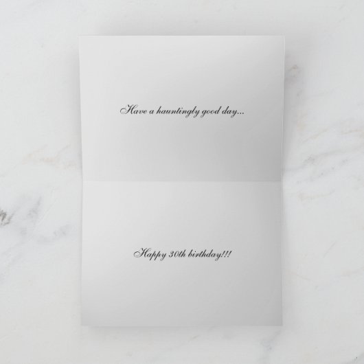 ヴィンテージのお化け屋敷のハロウィンのカスタムの誕生日 カード (内部)