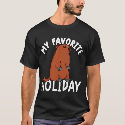 ヴィンテージのお気に入りの休日のグラウンドホッグ Tシャツ (正面)