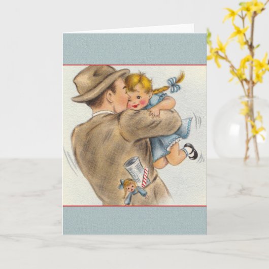 ヴィンテージのお父さんの小さな女の子の父の日カード カード (黄色い花)