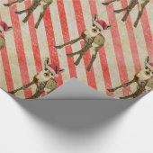 ヴィンテージのお祝いの子鹿のキャンディ・ケーンの包装紙 ラッピングペーパー (角)