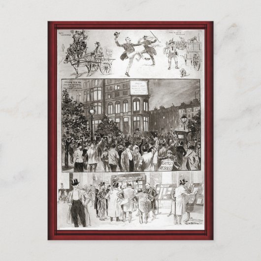 ヴィンテージのお祝い インビテーションポストカード (正面)