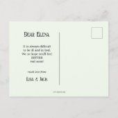 ヴィンテージのお茶とバラが早く元気 ポストカード (裏面)