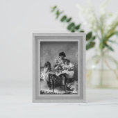 ヴィンテージのお茶パーティー インビテーションポストカード (スタンド正面)