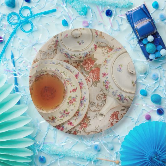 ヴィンテージのお茶会の使い捨て可能な紙皿 ペーパープレート (パーティー)
