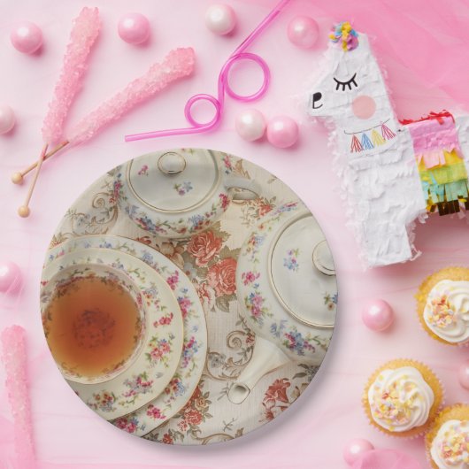 ヴィンテージのお茶会の使い捨て可能な紙皿 ペーパープレート (パーティー)