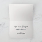 ヴィンテージのかぼちゃの魔女とパイプのカスタムハロウィン シーズンカード (内部)