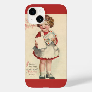 ヴィンテージのかわいいバレンタインデー、ラブレターを持つ女の子 Case-Mate iPhone 14ケース