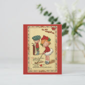 ヴィンテージのかわいいバレンタインデー、子供のスポーツのゴルフ シーズンカード (スタンド正面)