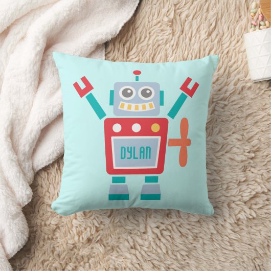 ヴィンテージのかわいいロボットおもちゃの子供へ部屋 クッション (ブランケット)