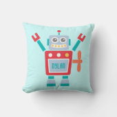 ヴィンテージのかわいいロボットおもちゃの子供へ部屋 クッション (正面)