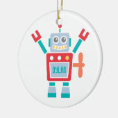 ヴィンテージのかわいいロボットおもちゃの子供へ部屋 セラミックオーナメント (左)