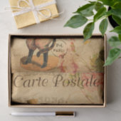 ヴィンテージのかわいい格好の帽子と傘 薄葉紙 (ギフト)