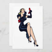 ヴィンテージのかわいい金髪のレトロなグラマーガール ピンアップ (正面/裏面)