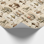 ヴィンテージのきのこの植物のプリントの包装紙 ラッピングペーパー (角)