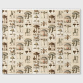 ヴィンテージのきのこの植物のプリントの包装紙 ラッピングペーパー (フラット)