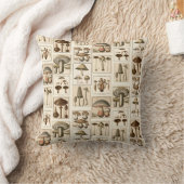 ヴィンテージのきのこの植物のプリントの枕 クッション (ブランケット)