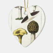 ヴィンテージのきのこの植物のプリント セラミックオーナメント (左)