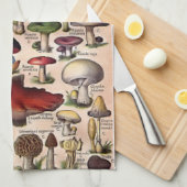 ヴィンテージのきのこガイド キッチンタオル (四つ折り)