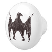 ヴィンテージのこうもりのイラストレーション セラミックノブ (右)