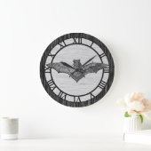 ヴィンテージのこうもりのイラストレーション ラージ壁時計 (ホーム)