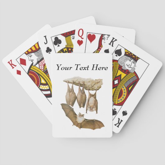 ヴィンテージのこうもりのイラストレーション、動物のスケッチ トランプ (裏面)