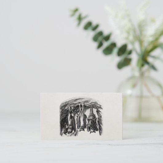 ヴィンテージのこうもりの19世紀のオオコウモリのこうもり 名刺 (スタンド正面)