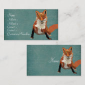 ヴィンテージのこはく色のキツネの名刺 名刺 (正面/裏面)