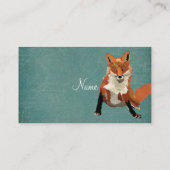ヴィンテージのこはく色のキツネの名刺 名刺 (裏面)