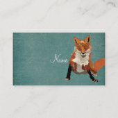 ヴィンテージのこはく色のキツネの名刺 名刺 (裏面)