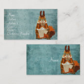 ヴィンテージのこはく色のリスの名刺 名刺 (正面/裏面)