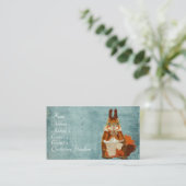 ヴィンテージのこはく色のリスの名刺 名刺 (スタンド正面)