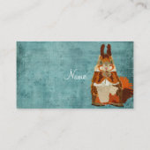 ヴィンテージのこはく色のリスの名刺 名刺 (裏面)