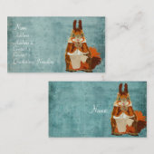 ヴィンテージのこはく色のリスの名刺 名刺 (正面/裏面)