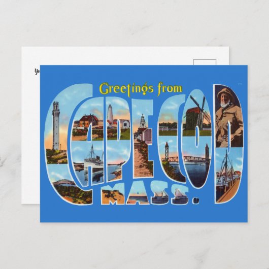 ヴィンテージのご挨拶ケープコッド旅行はがき ポストカード (正面/裏面)