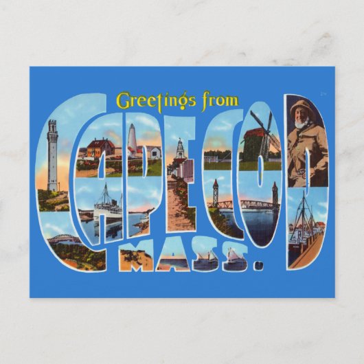 ヴィンテージのご挨拶ケープコッド旅行はがき ポストカード (正面)