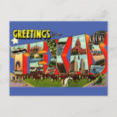 ヴィンテージのご挨拶テキサス州旅行はがき ポストカード (正面)