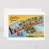 ヴィンテージのご挨拶ロードアイランド、プロビデンス ポストカード (正面/裏面)