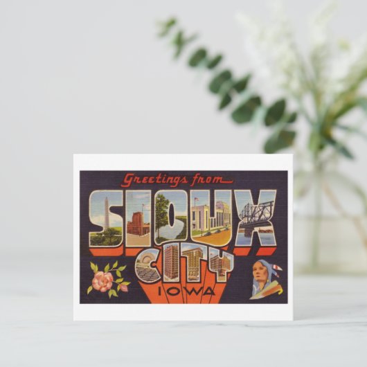ヴィンテージのご挨拶(アイオワ州スーシティ) ポストカード (スタンド正面)