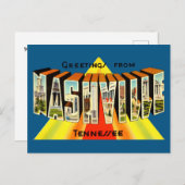 ヴィンテージのご挨拶Nashville旅行はがき ポストカード (正面/裏面)