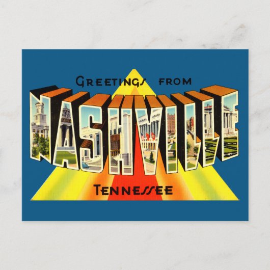 ヴィンテージのご挨拶Nashville旅行はがき ポストカード (正面)